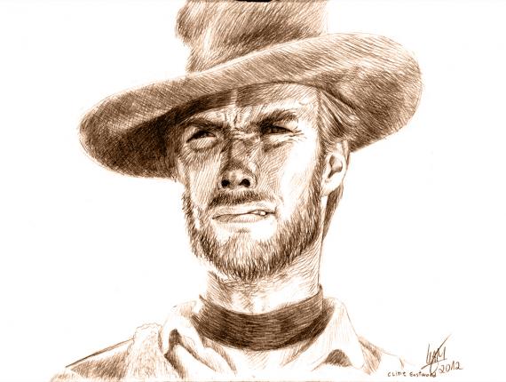 Clint Eastwood art portrait retrat retrato