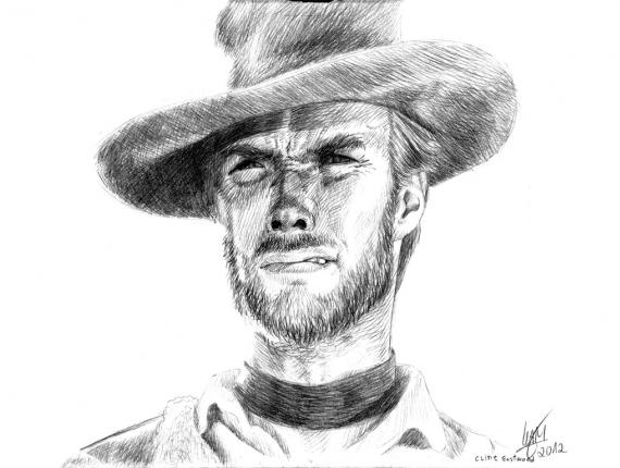 Clint Eastwood art portrait retrat retrato