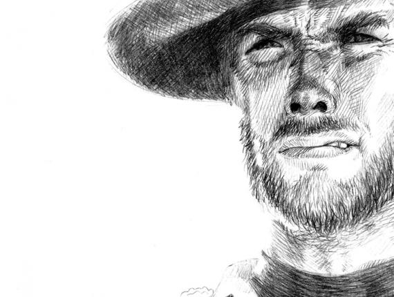 Clint Eastwood art portrait retrat retrato