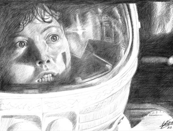 Sigourney Weaver Alien portrait retrat retrato