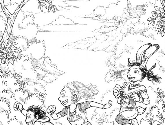 un lloc estrany noia conill chica conejo bunny girl amics amigos friends aventura adventure aquarel·la acuarela watercolor