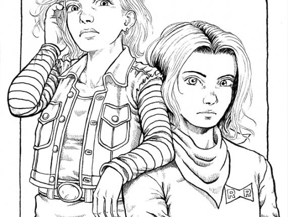 Dragon Ball Bola de Drac Bola de dragón A18 A17 C18 C17 aquarel·la acuarela watercolor