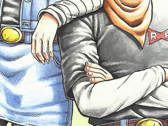 Dragon Ball Bola de Drac Bola de dragón A18 A17 C18 C17 aquarel·la acuarela watercolor