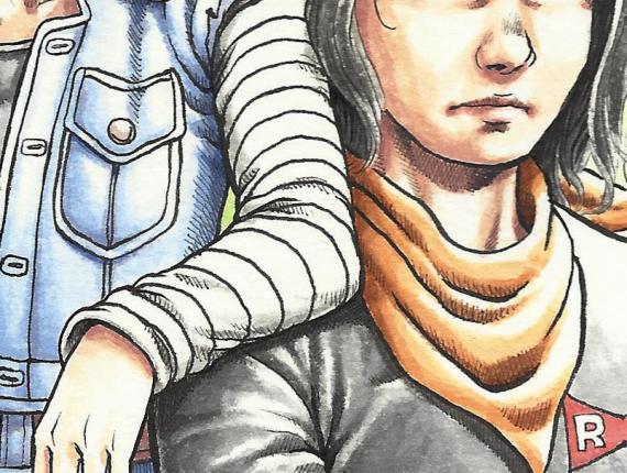 Dragon Ball Bola de Drac Bola de dragón A18 A17 C18 C17 aquarel·la acuarela watercolor