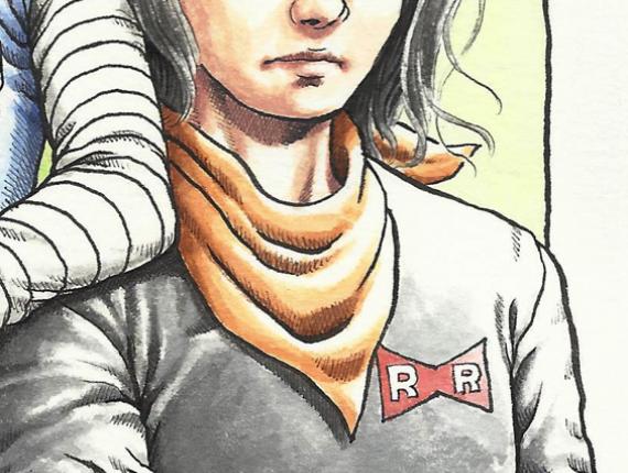 Dragon Ball Bola de Drac Bola de dragón A18 A17 C18 C17 aquarel·la acuarela watercolor