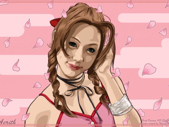 Final Fantasy VII Aeris Aeriths portrait retrat retrato