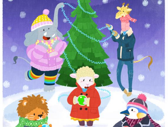 Bon Nadal Feliz Navidad Merry Christmas animals animales antropomòrfic antropomórfico anthropomorphic arbre de nadal árbol de navidad Christmas tree