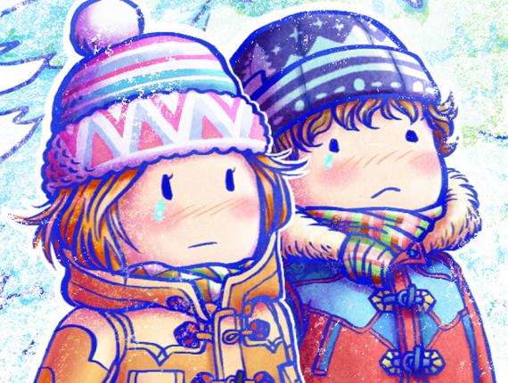 Bon Nadal Feliz Navidad Merry Christmas nen nena niño niña kids boy girl gos perro dog llaç groc llibertat