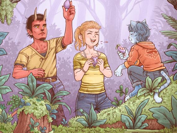 Un Lloc Estrany personatges personajes characters amics amigos friends noia chica girl nen gat niño gato cat boy color digital noi dimoni chico demonio devil boy animals animales