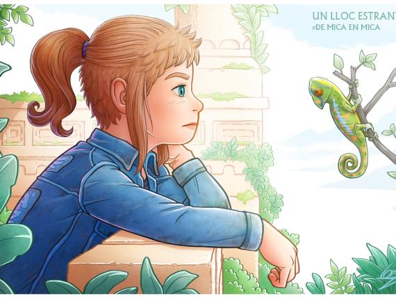 Un Lloc Estrany personatges personajes characters amics amigos friends noia chica girl color digital animals animales camaleó camaleón chameleon