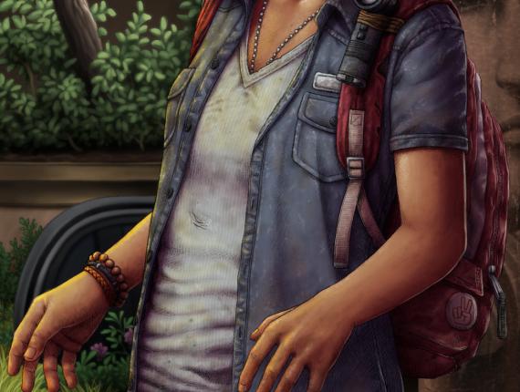 The Last of Us Left Behind fan art naughty dog naughtydog Play Station Playstation Ellie Riley riure risa laugh