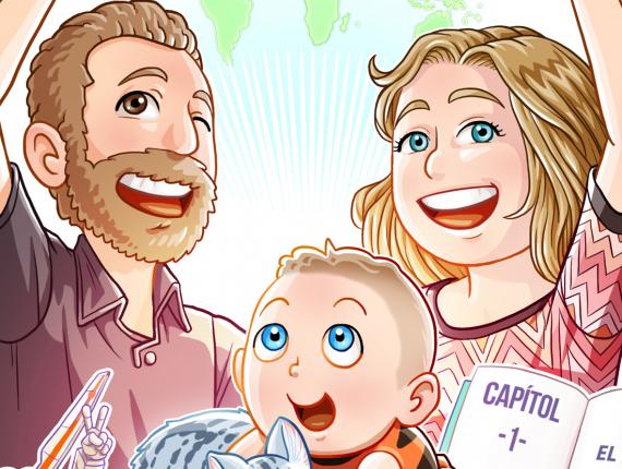 família familia family pare padre papa dad father mare madre mama mother fill hijo son gat gato cat macross robotech Valkyrie body bebé nadó Infant bodysuit