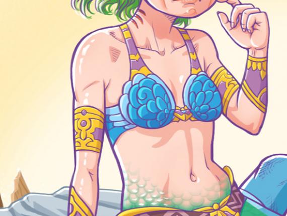 Un Lloc Estrany personatges personajes characters amics amigos friends noia chica girl sirena mermaid aventura adventure color digital