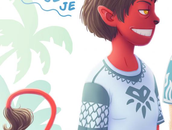 Un Lloc Estrany color digital personatges personajes characters amics amigos friends noia chica girl home hombre man noia dimoni chica demonio devil girl noi cérvol chico ciervo boy deer