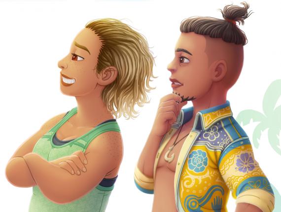 Un Lloc Estrany color digital personatges personajes characters amics amigos friends noia chica girl home hombre man noia dimoni chica demonio devil girl noi cérvol chico ciervo boy deer