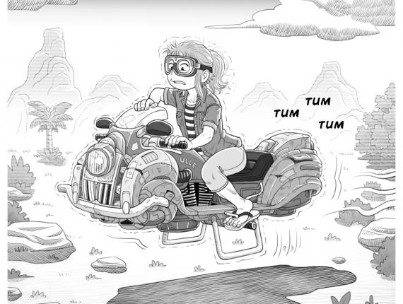 Un Lloc Estrany personatge personaje character noia chica girl dibuix  dibujo drawing digital moto futurista futuristic bike