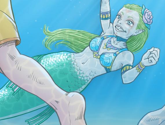 Un Lloc Estrany personatges personajes characters amics amigos friends noia chica girl home hombre man sirena mermaid parella pareja couple color digital riu río river llac lago lake sota l'aigua bajo el agua under water