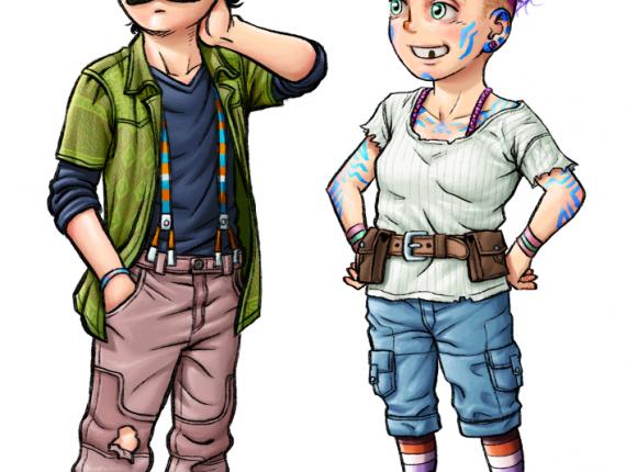 Un Lloc Estrany personatge personaje character noia chica girl home hombre man color digital