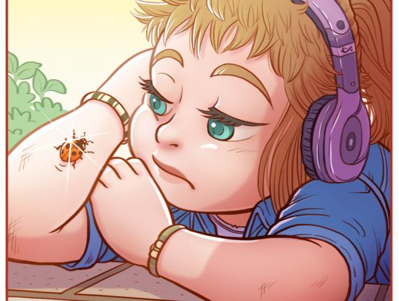 Un Lloc Estrany personatge personaje character noia chica girl marieta mariquita ladybug color digital