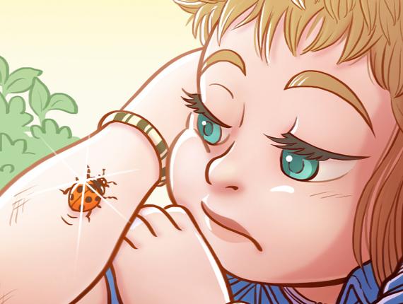 Un Lloc Estrany personatge personaje character noia chica girl marieta mariquita ladybug color digital