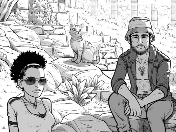 Un Lloc Estrany personatges personajes characters amics amigos friends noia chica girl home hombre man gat gato cat art digital arte