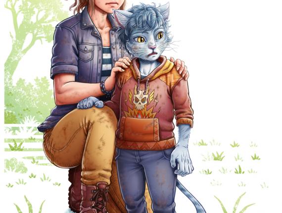 Un Lloc Estrany personatges personajes characters amics amigos friends noia chica girl noi gat chico gato cat boy color digital wacom