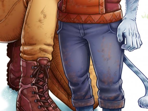 Un Lloc Estrany personatges personajes characters amics amigos friends noia chica girl noi gat chico gato cat boy color digital wacom