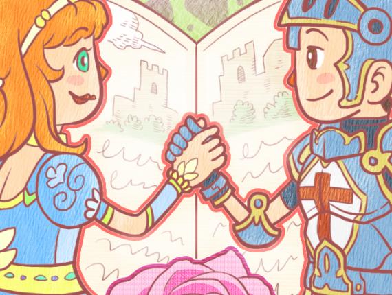 Sant Jordi princesa princess cavaller caballero knight drac dragón dragon senyera flag rosa rose