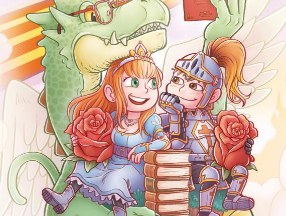 Sant Jordi 2023 princesa cavaller drac rosa llibre princesa caballero dragón rosa libro princess knight dragon rose book senyera catalana bandera catalana Catalan flag