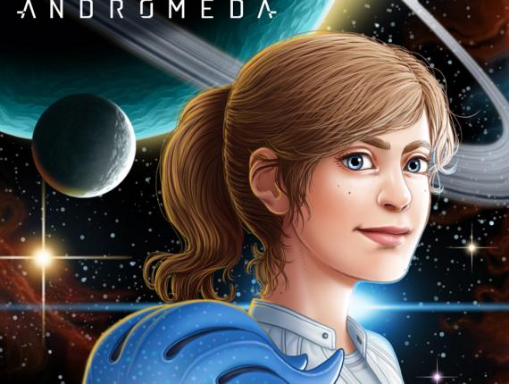 Mass Effect Andromeda Sara Ryder Peebee fanart BioWare espai espacio space planetes planetas planets estrelles estrellas stars