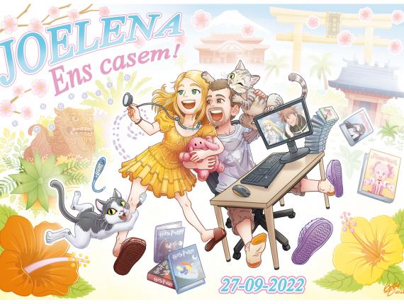 Amics amigos friends gat gato cat boda wedding postal targeta tarjeta card Japó Japón Japan Okinawa