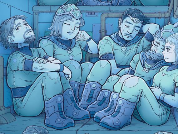 Un Lloc Estrany personatges personajes characters amics amigos friends noia chica girl home hombre man color digital color aventura adventure