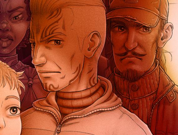 Un Lloc Estrany personatges personajes characters amics amigos friends noia chica girl home hombre man color digital dimoni demonio devil