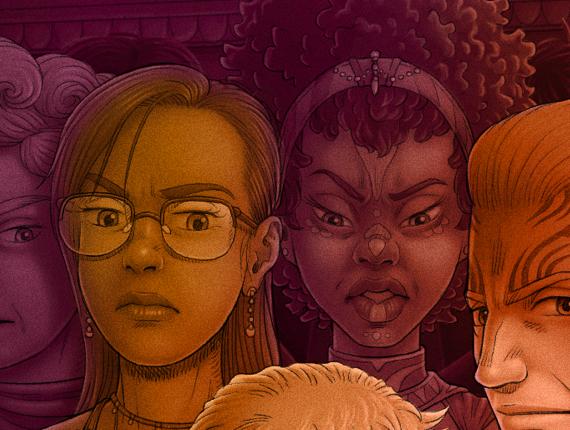 Un Lloc Estrany personatges personajes characters amics amigos friends noia chica girl home hombre man color digital dimoni demonio devil