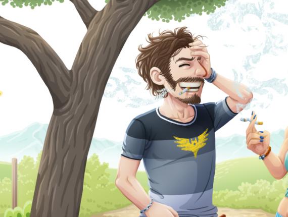 Un Lloc Estrany color digital personatges personajes characters amics amigos friends noia chica girl home hombre man ós oso panda xivarri alboroto rampage