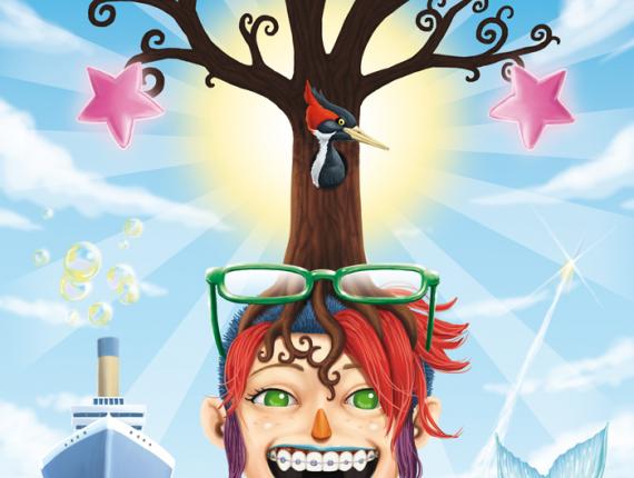 noia chica girl sirena mermaid arbre arbol tree estrella star ocell pica soques pajaro carpintero Woodpecker