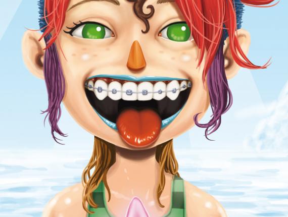 noia chica girl sirena mermaid arbre arbol tree estrella star ocell pica soques pajaro carpintero Woodpecker