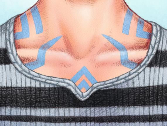 un lloc estrany cara face retrat retrato portrait somriure sonrisa smile personatge personaje character noia chica girl desdentada toothless tattoo cabells de colors cabellos de colores colored hair