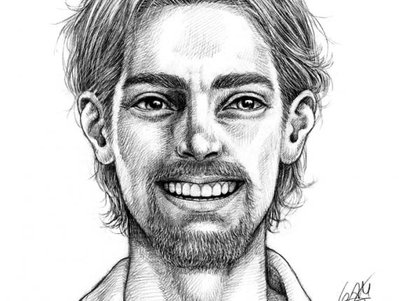 un lloc estrany cara face retrat retrato portrait somriure sonrisa smile personatge personaje character noi chico boy perilla i bigoti perilla y bigote goatee and mustache camisa hawaiana Hawaiian shirt