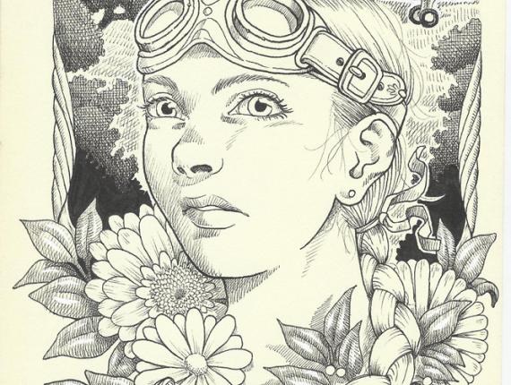 personatge personaje character tinta ink trama mecanica Dither