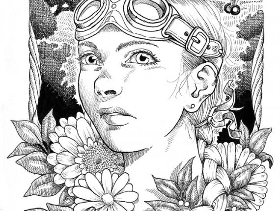 personatge personaje character tinta ink trama mecanica Dither