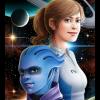 Mass Effect Andromeda Sara Ryder Peebee fanart BioWare espai espacio space planetes planetas planets estrelles estrellas stars