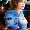 Mass Effect Andromeda Sara Ryder Peebee fanart BioWare espai espacio space planetes planetas planets estrelles estrellas stars