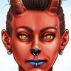 un lloc estrany cara face retrat retrato portrait somriure sonrisa smile personatge personaje character noia chica girl piercing tattoo dimoni demonio devil demon