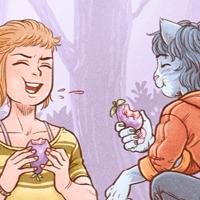 Un Lloc Estrany personatges personajes characters amics amigos friends noia chica girl nen gat niño gato cat boy color digital noi dimoni chico demonio devil boy animals animales