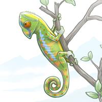 Un Lloc Estrany personatges personajes characters amics amigos friends noia chica girl color digital animals animales camaleó camaleón chameleon