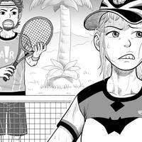 Un Lloc Estrany personatges personajes characters amics amigos friends noia chica girl home hombre man color digital Tennis esport deporte sport