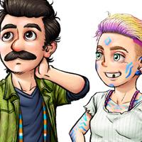 Un Lloc Estrany personatge personaje character noia chica girl home hombre man color digital