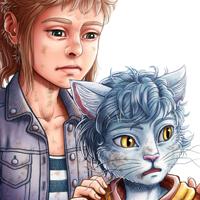 Un Lloc Estrany personatges personajes characters amics amigos friends noia chica girl noi gat chico gato cat boy color digital wacom