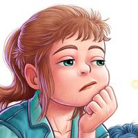 Un Lloc Estrany personatges personajes characters amics amigos friends noia chica girl nen gat niño gato boy cat color digital